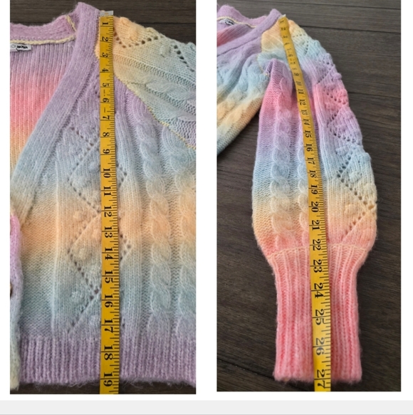 Fashion Nova Rainbow Bliss Cropped Cardigan, Size L - Picture 10 of 11